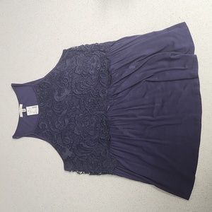Maurices Navy Flowy Crochet Sleeveless Top Size M